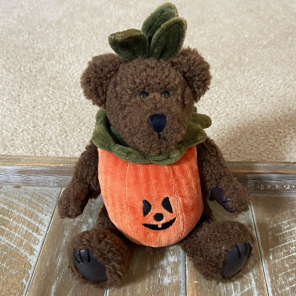 Boyds Punkie Boobear Halloween Pumpkin Suit Plush Mini Bear Vintage 90’s RARE!
